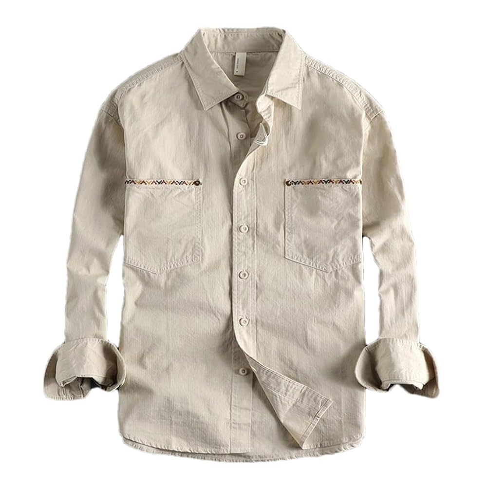 Amazon.com: Vintage Cotton Work Shirt for Men High Street